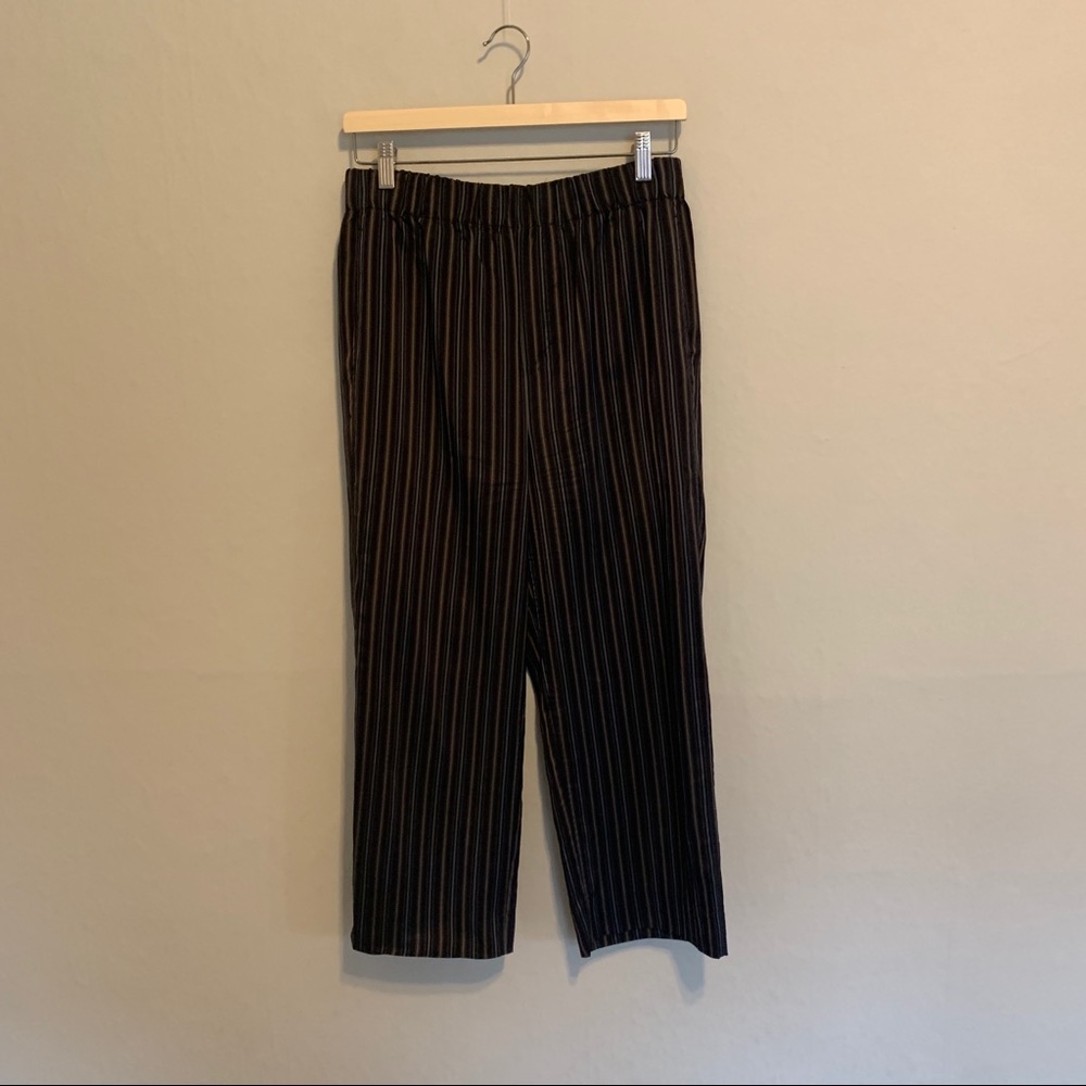 Vince - Striped Slouchy Cropped Cupro Pants